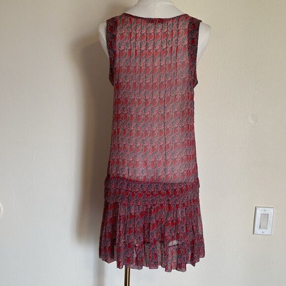 Sandro Silk Sheer Dropwaist Mini Dress Size 1 - Picture 6 of 11